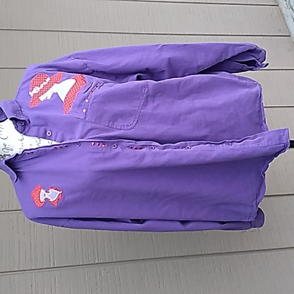 Las Olas Long Sleeve Purple Red Hat Society Shirt Size Large
